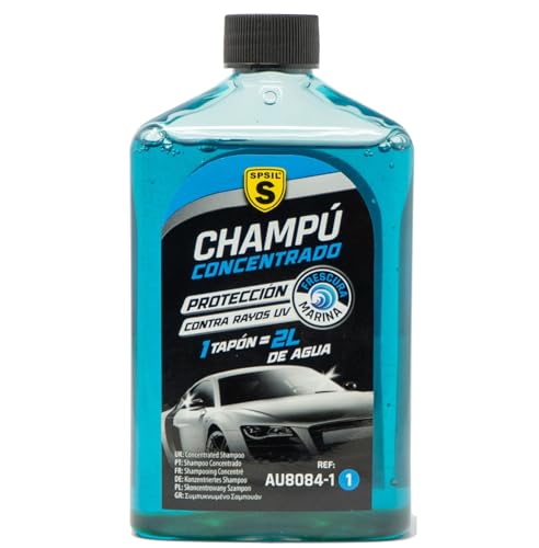 SPSIL Champú Concentrado para Coche - Limpieza Profunda y Espuma Activa - Lavado Seguro con pH Neutro para Pintura, Brillo y Protección - Elimina Suciedad, Insectos y Residuos AZUL 500ml