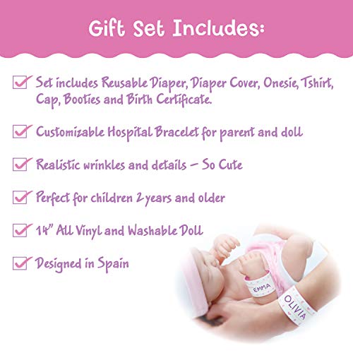 8 Piece Layette Baby Doll Gift Set | Jc Toys - La Newborn Nursery | 14" Life-Like African American Newborn Doll W/ Accessories | Pink | Ages 2+ #TOP1