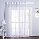 NICETOWN Patio Door Curtain White Sheer, Extra Wide Voile Sheer Soft Airy Elegant Window Treatment for Living Room/Bedroom Sliding Glass Door, 1 Piece, W120 by L96