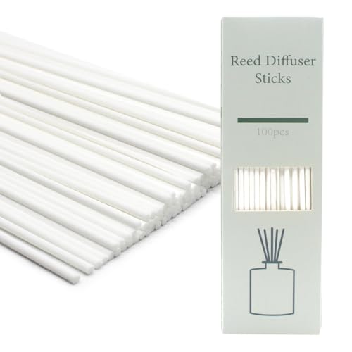 Reed Diffuser Sticks - 3mm Rattan Fiber Sticks for Essential Oil Aroma Diffuser, Long-Lasting Aroma Diffuser Replacement Sticks (100 Count), White