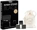 Original Whisky Stones BLACK By Teroforma - Handcrafted Polished Soapstone Beverage Chilling Cubes (Set of 9)