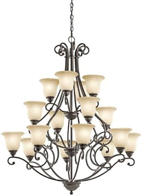 Kichler 43234OZ Camerena Large Chandelier Lighting, Olde Bronze 16-Light (45" W x 48" H) 1200 Watts
