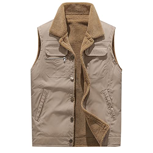 Manteau homme hiver kaki coton décontracté fermeture éclair veste sans manches