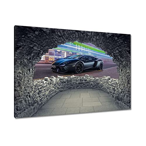 Tableau imprimé voiture de sport 120x80 cm pour salon moderne