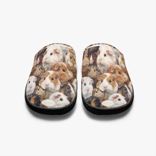 Chaussons cochon d'inde de maison mixtes en coton chaud XL