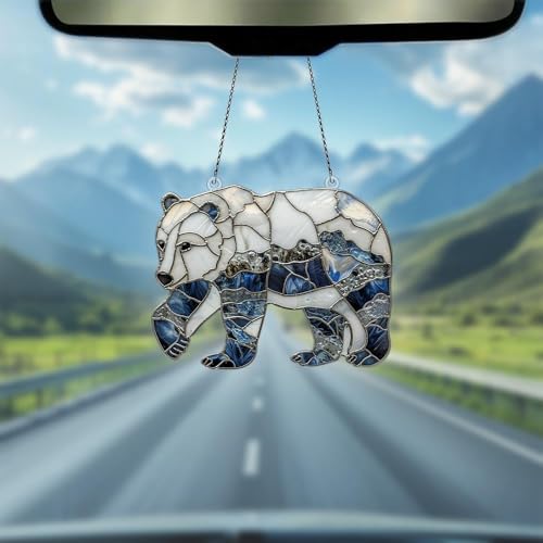 Image of Polar Bear Acrylic Ornament Gift for Bear Lovers Christmas Hanging Decor