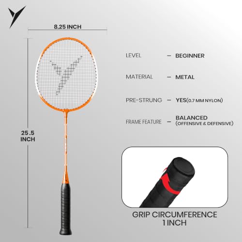 Image of Jaspo Proxcel-1102 Badminton Kit | Lightweight Metal Badminton Rackets with Shuttlecocks | Balanced Frame | Comfortable Grip for Powerful Smashes | Ideal for Beginners, Kids & Teens