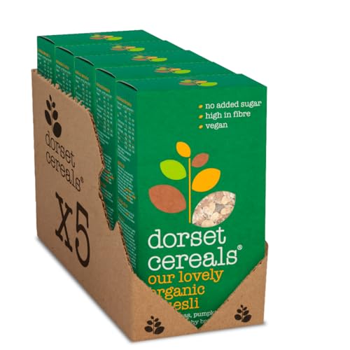 Dorset Cereals Organic Muesli | Healthy Breakfast Cereal | Vegan | High Fibre | 5 PACKS of 600g