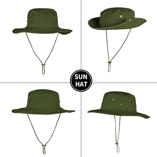 Image of Sun Hats for Men Women Boonie Hat Foldable Fishing Hat UPF 50+ Bucket Hat for Fishing Hiking Garden Safari Beach