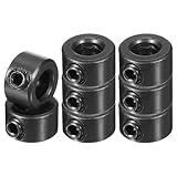 PATIKIL 6mm Bohrung Wellenkragen 12mm OD 8mm Dicke, 8 Stück Klemmring Madenschrauben Set Kohlenstoffstahl Verzinkt mit Gewindestift für Automobilrobotik Maschinenbauin, Schwarz