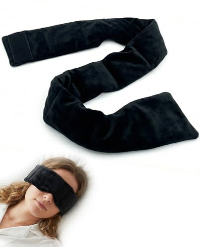 Rudfovn Weighted Eye Mask for Sleeping Weighted Sleep Mask with Glass Beads for Home Travel (Black)