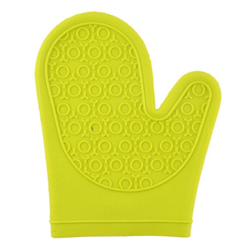 Ruilogod Cocina Microondas Resistente Al Calor Guante Titular Mitt Single Green