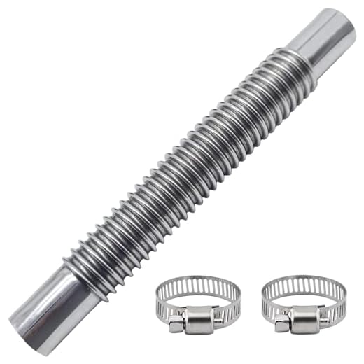 ALI2 Manguera de escape para generador – ALI2 22,5 cm Tubo de escape adicional Calefacción de escape de acero inoxidable Silenciador – Tubo de escape de coche con dos abrazaderas de acero inoxidable