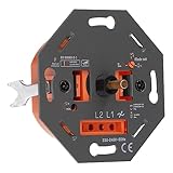 proventa Universaldimmer, UP-Drehdimmer zum Dimmen von LED- und Halogen-Leuchtmittel, LED 3-300 W, Halogen 10-400 W, für Busch-Jaeger, Gira, Kopp, Merten, Jung, Berker