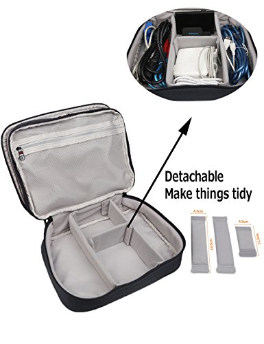 BUBM 9.7'' Tablet Cable Managment Handbag Travel Gear Electronics Accessories Organizer Carrying Packing Bag Camera Pouch for iPad Mini (L,Black,9.7'')