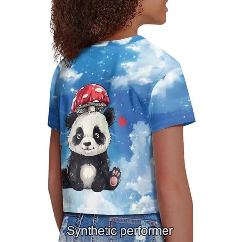 Image of 4th of July Shirt for Girls 7-8 Years US Flag Crop Tops Kids Outfit Independent Day Graphic Tee-