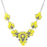 Fine or Fashion:Fashion LJMSC Cute Charm Gem Flower Silver Plated Choker Necklaces Pendants Fashion Jewelry Woman Summer Style