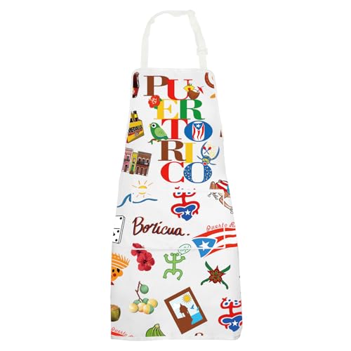 G2TUP Puerto Rico Cooking Apron Puerto Rico Souvenirs Apron Puerto Rico Flag Apron Puerto Rico Coqui Gifts Latina Gifts (Puerto Rico AP)