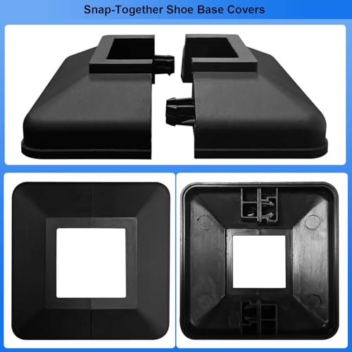 Image of Plastic Lower Post Base Cover, Decorative Square Railing Base Trim, Durable Fence Post Flange Skirt for Patio, Porch, Stair, and Railing Systems (8pack, Fit 1.5'' Post)