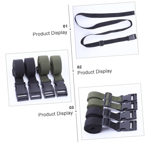 TOYANDONA 2 Piezas Correas de Amarre para Camping con Hebilla Cinta de Fijación Resistente para Carga Equipaje y Almacenamiento Nylon Duradero Negro Sujeción Rápida y Segura