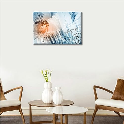 Image of Clinical Laboratory Canvas Wall Art 1 Panels Chemical Equations and Periodic Table Prints for Wall Decor Nosocomium Wall Decor Giclee Wooden Framed Gallery-Wrapped Ready to Hang (12 inch Wx18 H)
