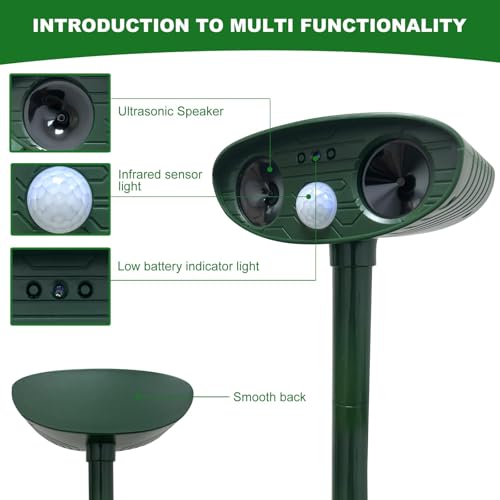 Shinyart Solar Ultrasonic Animal Repellent, Cat Dog Repellent,Outdoor Animal Repeller With Motion Sensor,Sound,Cat Repellent Outdoor Repellent Waterproof Dog Repellent For Yard Garden thumb #2