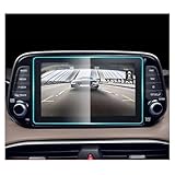 YUFENGLIHAI Car Navigation Screen Protector for Hyundai Santa Fe 2018 2019 2020, Tempered Glass Infotainment Display Center Touchscreen Protective Film Anti-Glare
