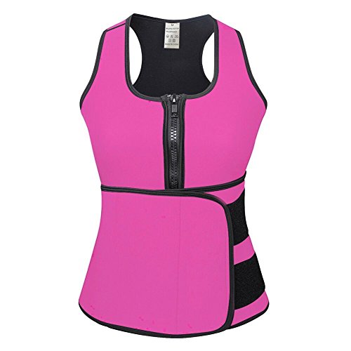 FeelinGirl Sweat Neoprene Sauna Suit Tank Top Vest with Adjustable Waist Trimmer Belt