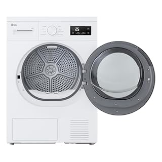 LG RNA1008NWK Asciugatrice Pompa di Calore 8 kg, Classe D, Asciugatura Delicata a Bassa Temperatura con Sensore, Serie A1, 8 Programmi, Cestello in Acciaio Galvanizzato, Bianco