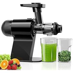 Extractor De Jugo Premier Licuadora Prensado en Frío, Keenray Extractor de Zumo, Licuadora para Verduras y Frutas con Función Inversa, Extractor de Jugo 90% Jugo alto Yeild, Fácil de limpiar, Negro