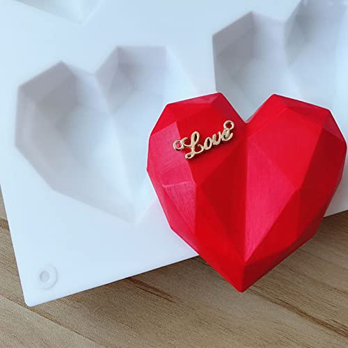 Ziyero 3D Diamante Forma Cuore Silicone Muffa 8