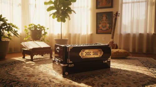 Image of Harmonium 2 Line Reed (Bass + Male) 42 Keys Folding Portable Harmonium With Coupler And High Sound Quality Multicolor