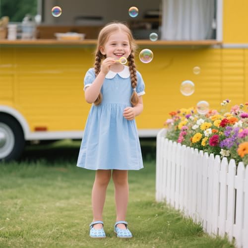 Image of Kolan Toddler Girl Sandals Open Toe Flat Princess Dress Shoes Little Kids