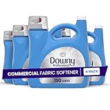 Downy Fabric Softener, Bulk Liquid Fabric Conditioner for Commercial & Residential Washing Machines, 190 loads, Clean & Fresh Scent, 140 fl oz (Case of 4)