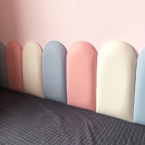 Soft PU Leather Wall Panels for Kids & Adults, Anti-Collision 3D Peel and Stick Wallpaper, Solid Color Upholstered Pads, Black, 30x50CM, Set of 6