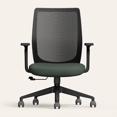 Image of Interio by Godrej Curv Premium Mesh Wide Back Ergonomic Chair for Work from Home /Study | 1 Year Warranty | Height Adjustable Chair | Heavy Duty PP Base | DIY Installation (Earthstone)