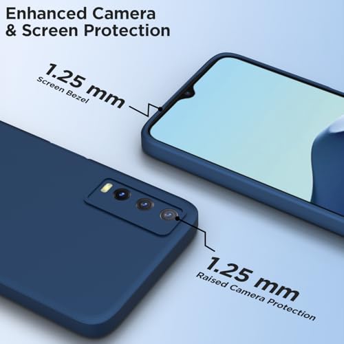 Image of Outlouders Back Cover for Vivo Y12s / Y20 / Y20i / Y20G | Camera Protection | Durable Soft Matte Silicone Bumper Case (Blue)