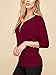 Made By Johnny MBJ WT1036 Womens V Neck 3/4 Sleeve Dolman Top with Side Shirring XXL Wine