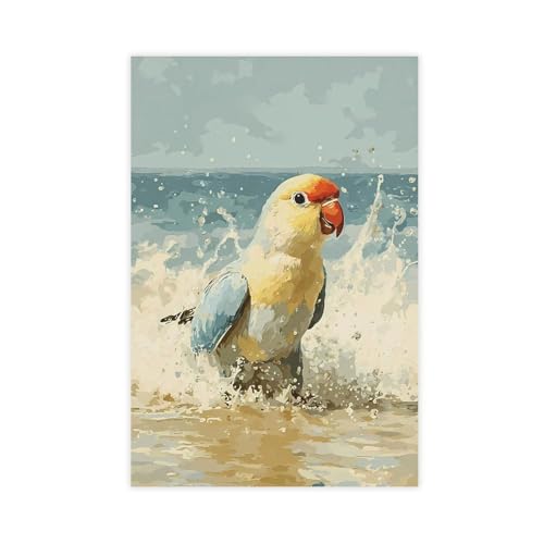 Perroquets sur la plage toile décorative pour une ambiance vacances dans votre chambre