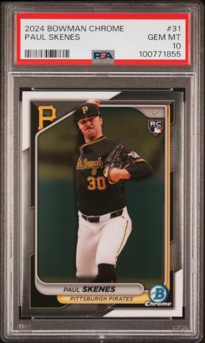 Graded 2024 Topps Bowman Chrome Paul Skenes #31 Rookie RC Baseball Card PSA 10 Gem Mint