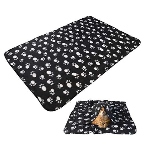 Couverture fleece pour chiens doux tapis lavable machine noir 3pcs