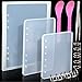 3Pcs Notebook Cover Resin Casting Molds for A5 A6 A7, LEOBRO 4Pcs 3-Rings Book Rings, 1Pcs Tweezer, 1Pcs Non-Stick Silicone Measuring Cup for Notebook Epoxy Resin DIY