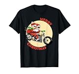 Mr and Mrs Claus on Motorcycle Christmas for Biker Couples T-Shirt