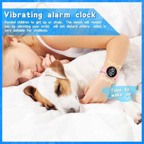 Kids Digital Fitness Tracker Watch, Outdoor Sports Boys Girls Children Wristwatch, Waterproof, with Alarm Clock, Stopwatch, Pedometer Watch (White)3