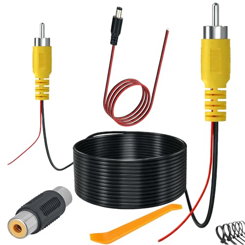 JUXINE 10m Rückfahrkamera Verlängerungskabel - Doppelt abgeschirmtes RCA Video Kabel mit Triggerkabel & Stromkabel - Kompatibel mit Rückfahrkameras, Monitoren, Autoradios, DVD-Playern JUXINE 10m Rückfahrkamera Verlängerungskabel - Doppelt abgeschirmtes RCA Video Kabel mit Triggerkabel & Stromkabel - Kompatibel mit Rückfahrkameras, Monitoren, Autoradios, DVD-Playern