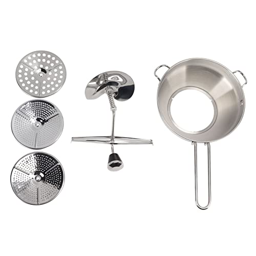 Passer Broyeur en acier inoxydable avec 3 disques pour robot culinaire manuel Concasseur à confitures Légumes Fruits Pommes de terre Ail Press