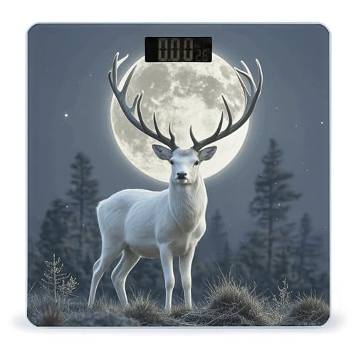 Báscula digital de baño Moonlight Deer con vidrio templado miniatura 1