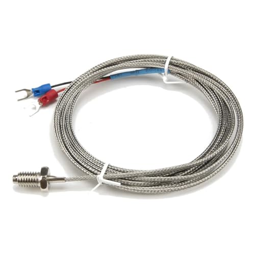 Sensor de temperatura tipo K M6 M8 con cable de metal de 3.0m 2