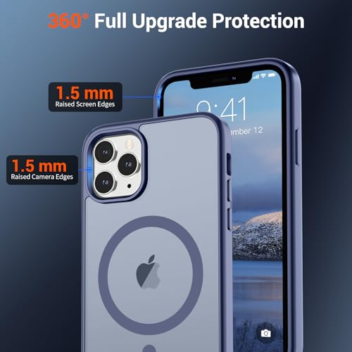 Image of SUPFINE Magnetic for iPhone 11 Pro Max Case Lavender Gray | (Compatible with MagSafe)(Military Grade Drop Protection)Shockproof Translucent Matte Phone Cover