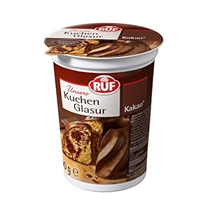 RUF Kuchenglasur Kakao im 500g Becher, portionierbar, zum Dekorieren, Glasieren und für Kuchenfüllungen geeignet, glutenfrei, 1x500g